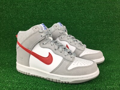Nike Dunk High SE Light Smoke Grey Gym Red GS DH9750-001 Size 5Y NEW NO LID
