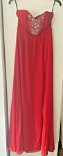 Lipsy Red Maxi Formal Prom Dress with jewel bodice - Size 6