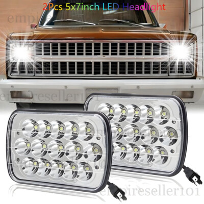 Pair 7x6 inch Led Headlights High Low Beam Fit Chevrolet C10 C20 C30 K10 K20 K30