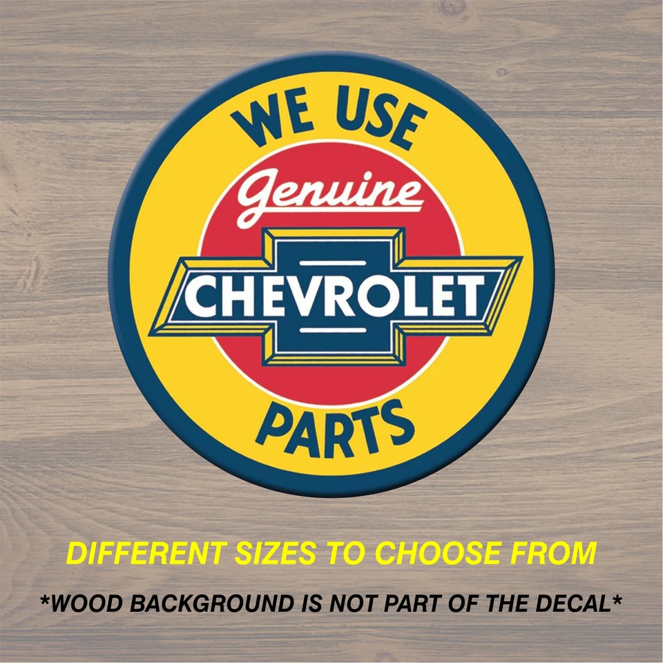 Vintage Style Genuine Chevrolet Parts Logo Chevy, Vinyl Decal Sticker