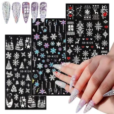 Christmas 5D Nail Art Stickers Snowflake Tree Heart Self-Adhesive Manicure NH7