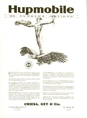 1927 Vintage Werbedruck HUPMOBILE Suprema Calidad (OB1-33)