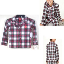 Family PJ Kids Brushed Jersey Pajama Top Stewart Plaid Size 4-5 Boys Girls