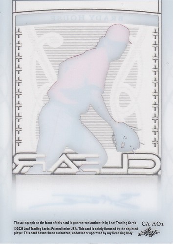 Brady House 2022 Leaf Trinity Clear Autographs Gold Foil Card #CA-AO1 S/N 49/50 - Picture 2 of 4