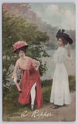 Pretty Ladis Humor A Ripper c1908 Divided Back Postcard Unposted