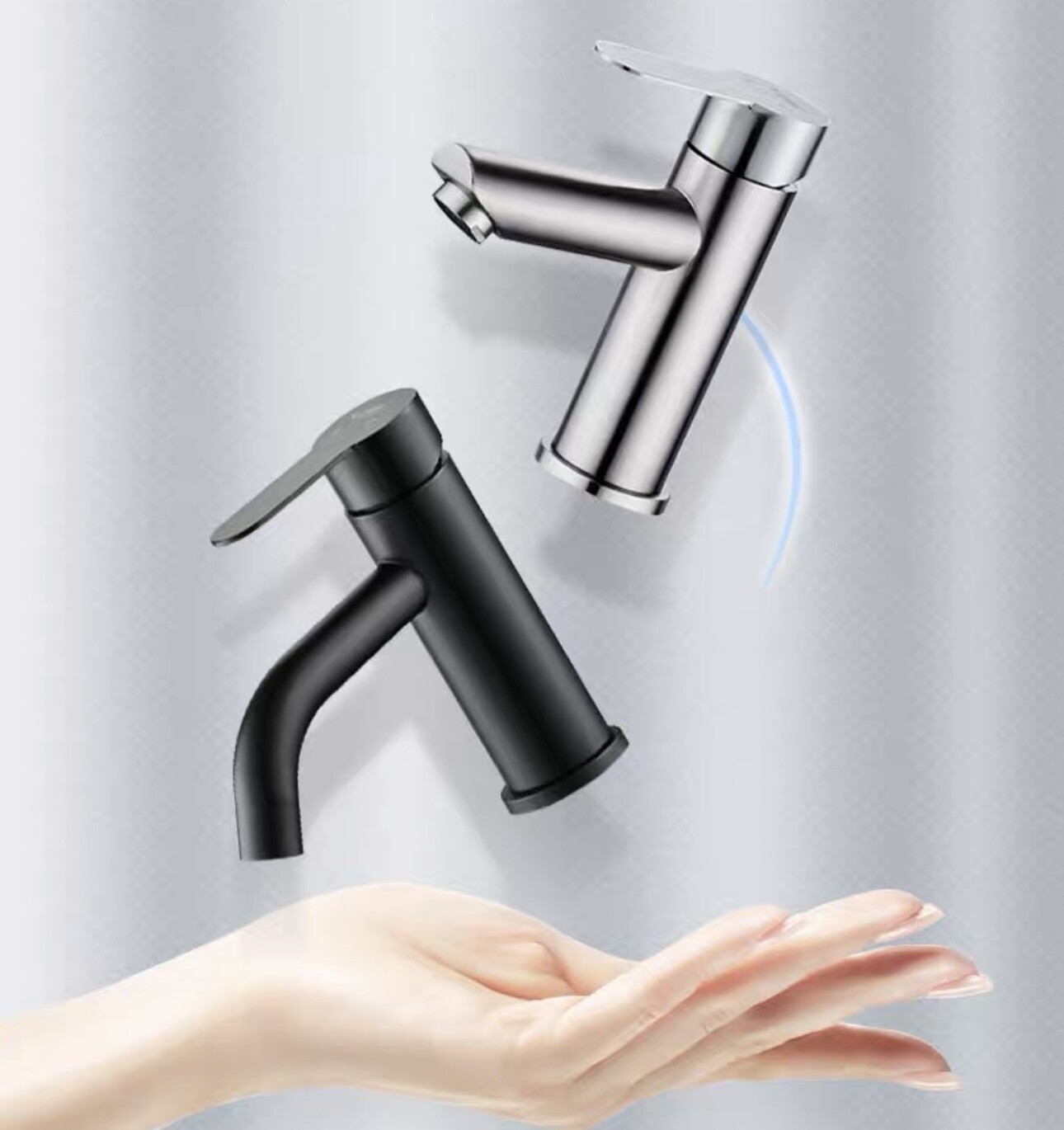 HOT Tall Basin Mixer Tap Bathroom Black Sink Taps Brass Faucet Round