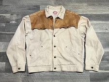 The Australian Outback Collection Large Men Canvas Denim Leather Lined Jacket