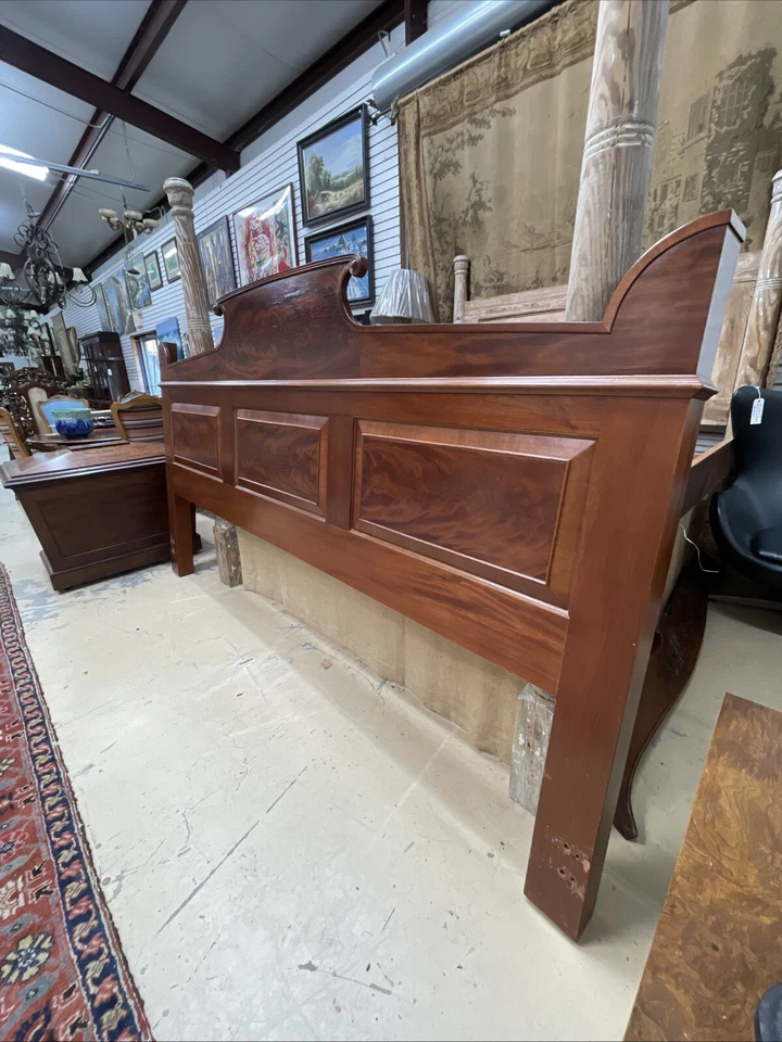 Cabecero doble tamaño queen personalizado con paneles entrepierna caoba FS7 Foto 4 de 4