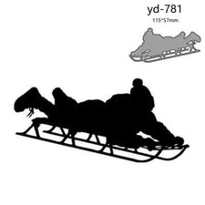 Winter Kid Sledding Vintage Sled Metal Cutting Dies Scrapbook Card Making Craft