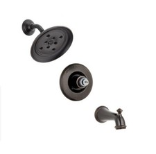 Delta T14455-RB H2O LH Monitor Tub and Shower Trim With Head Less Handle - Black