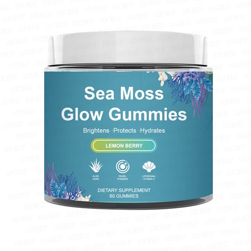 Sea Moss Glow Gummies–Lemon Berry Taste with Irish Moss|Aloe Vera|Pearl Powder