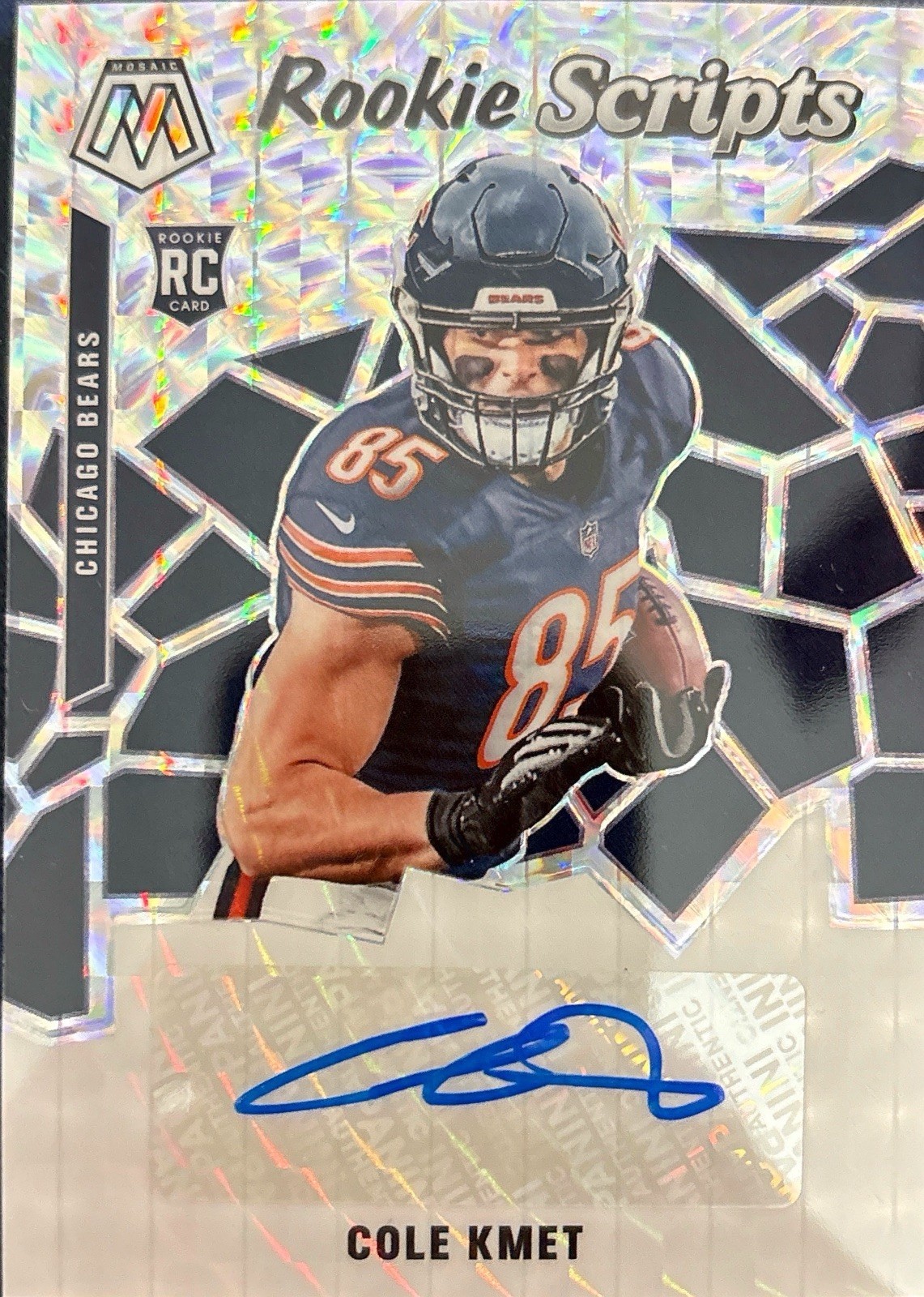 2020 Mosaic Cole Kmet Rookie Scripts Prizm Autograph🔥 Chicago Bears 🔥