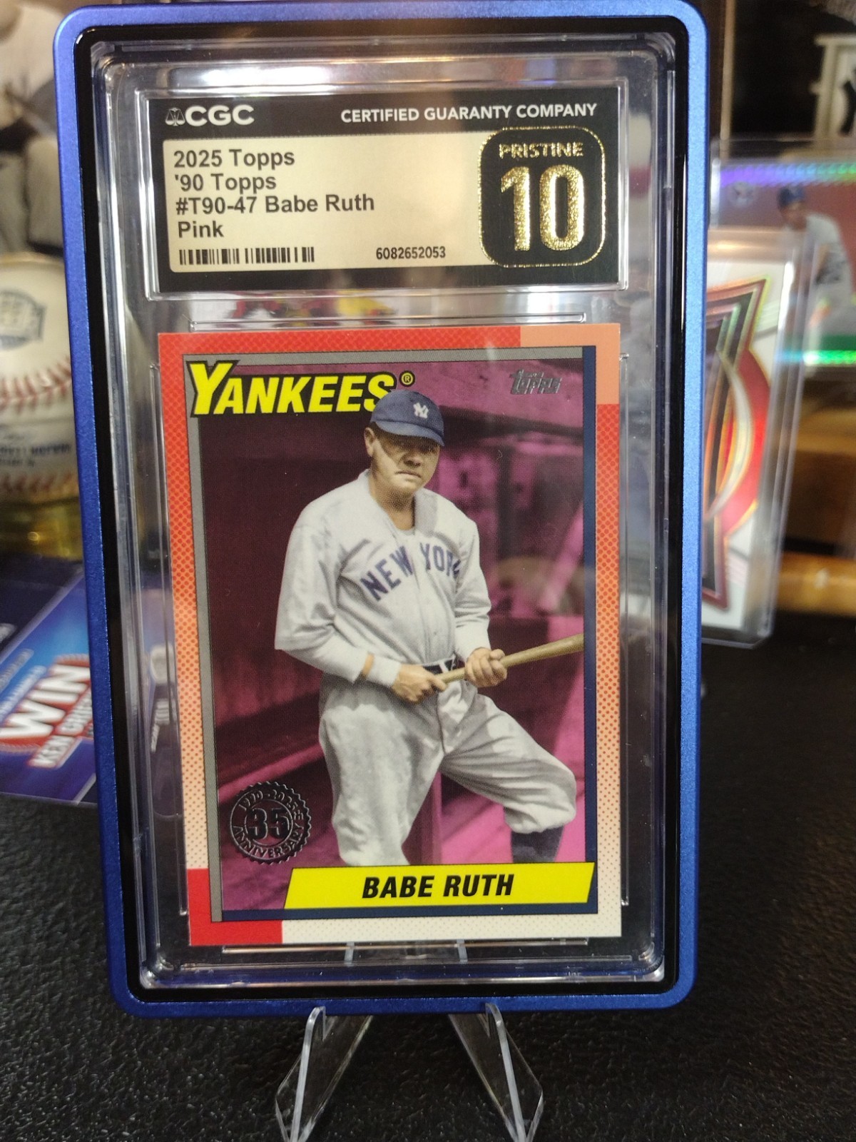 2025 Topps '90 Topps Pink Variation Babe Ruth Card#T90-47 Pristine 10 CGC view 8