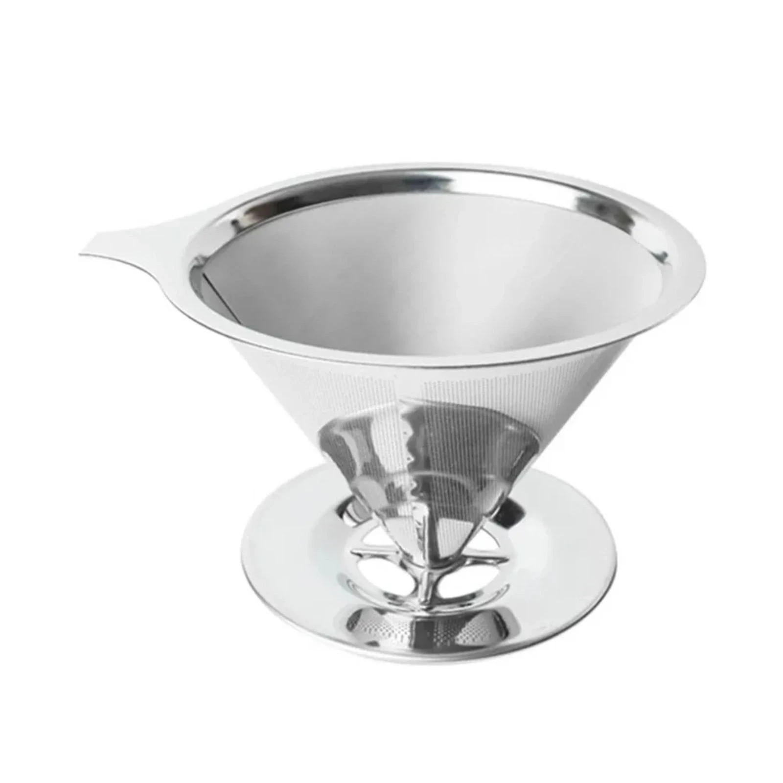 Pour Over Coffee Dripper Slow Drip Paperless Coffee Filter Double Mesh Stainless