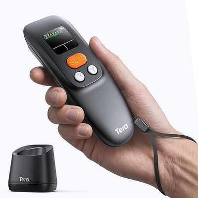 Tera Mini 2D Barcode Scanner mit Bildschirm: Tragbar 1D 2D QR Handheld Barcode