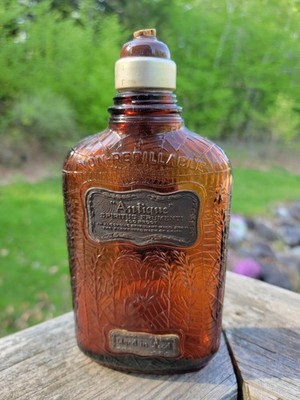 Antique Pre Prohibition Whiskey Bottle Spring 1914 Thompson Spiderweb Design 