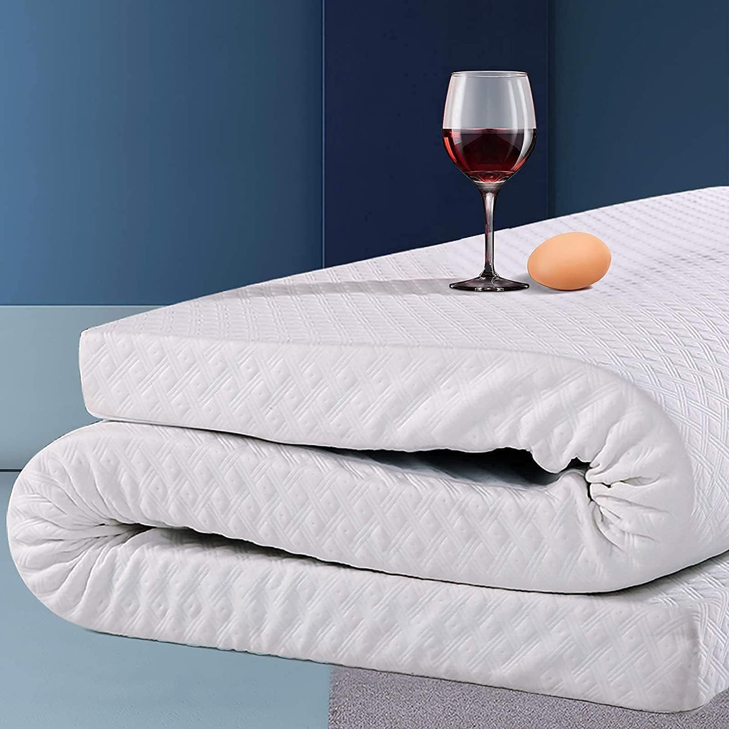 EDILLY 3 Inch Cooling Gel Memory Foam Mattress Topper Queen Size, with Remova...