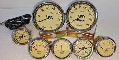 #ad Smiths 52mm Kit Water TempOil Psi Fuel Ampvolt TachoSpeedo 100 mm $49.50