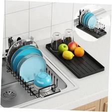  Sink Dish Drying Rack - Expandable One Tier (Small - Countertop + In Sink)