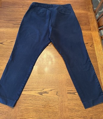 Old Navy Pants Women 18 Navy Blue High Rise Pixie Never Fade Flat Front Stretch