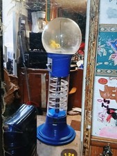 Road Runner 5 Ft. Tall Spiral Gum ball Candy Vending Machine, Blue Damage,