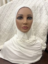 Al Ali Jersey Rectangular Hijab Scarf Turban 67x26 Inches New White New