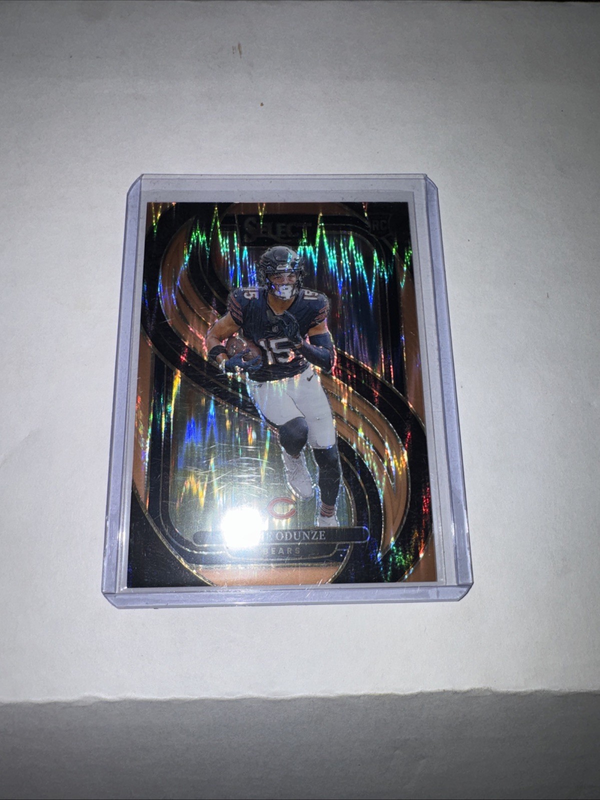 2024 Panini Select - Premier Level Rome Odunze #136 Copper Shock Prizm /299 (RC)