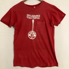 Vtg 80s Philadelphia Folk Festival Shirt Womens S/M Single Stitch USA Made Music