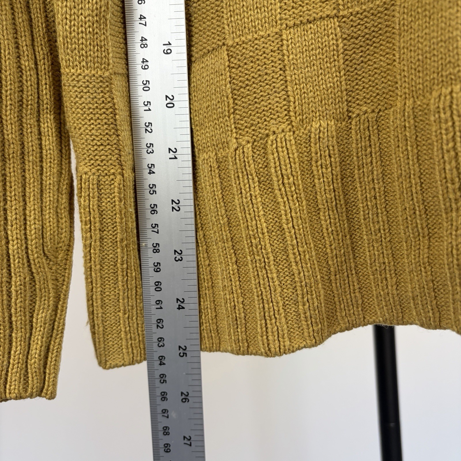 Next Mustard Yellow Green Wool Blend Turtleneck Pattern Sweater Jumper Size XS image 8