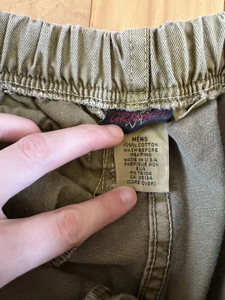 Pantalones Gramicci De Colección Para Hombres Pequeños Verde Lona Cintura Cinturón Escalada Aire Libre EE. UU. Foto 4 de 4