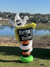 Gemmy Inflatable Airblown Sign With Ghost