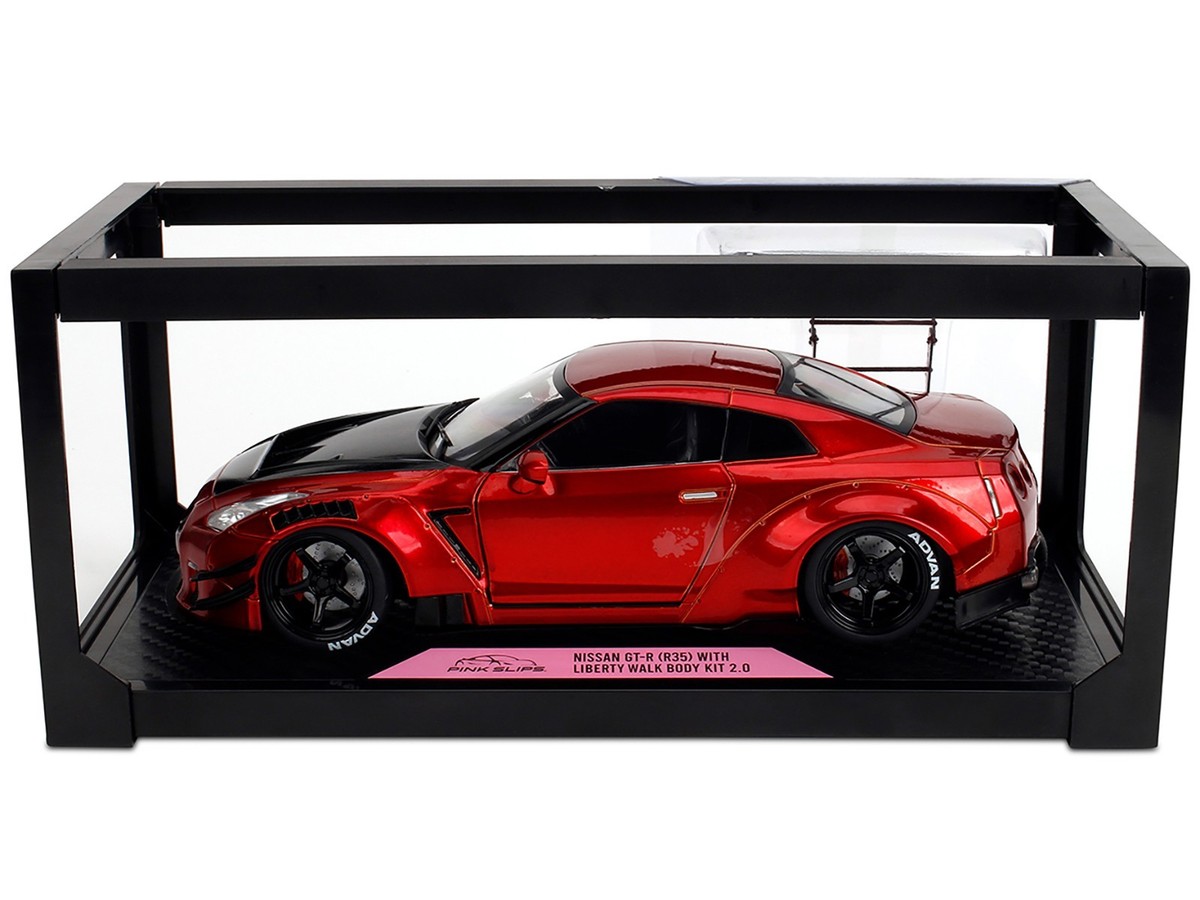❤️LIBERTY WALK Nissan GT-R R35 Candy Red Nissan GT-R (R35) LIBERTY WALK Red Diecast Model Car | Pink Slips