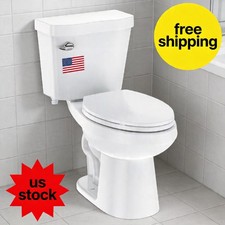 Two-Piece Toilet, Elongated Toilets for Bathrooms, Soft Close Seat, 17.5 Inch AD