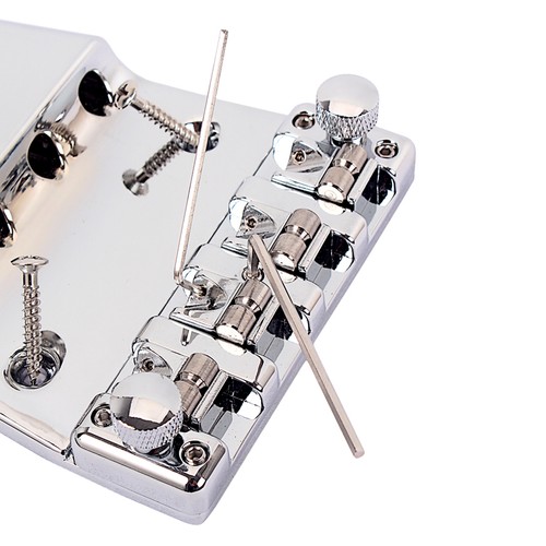 Quality Alloy Chrome Square Shape Bass Bridge for 4 String Rickenbacker Guitar F - Picture 6 of 7
