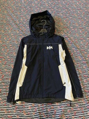 Helly Hansen Black Rain Jacket Waterproof Windproof Lightweight Hooded Sz XS