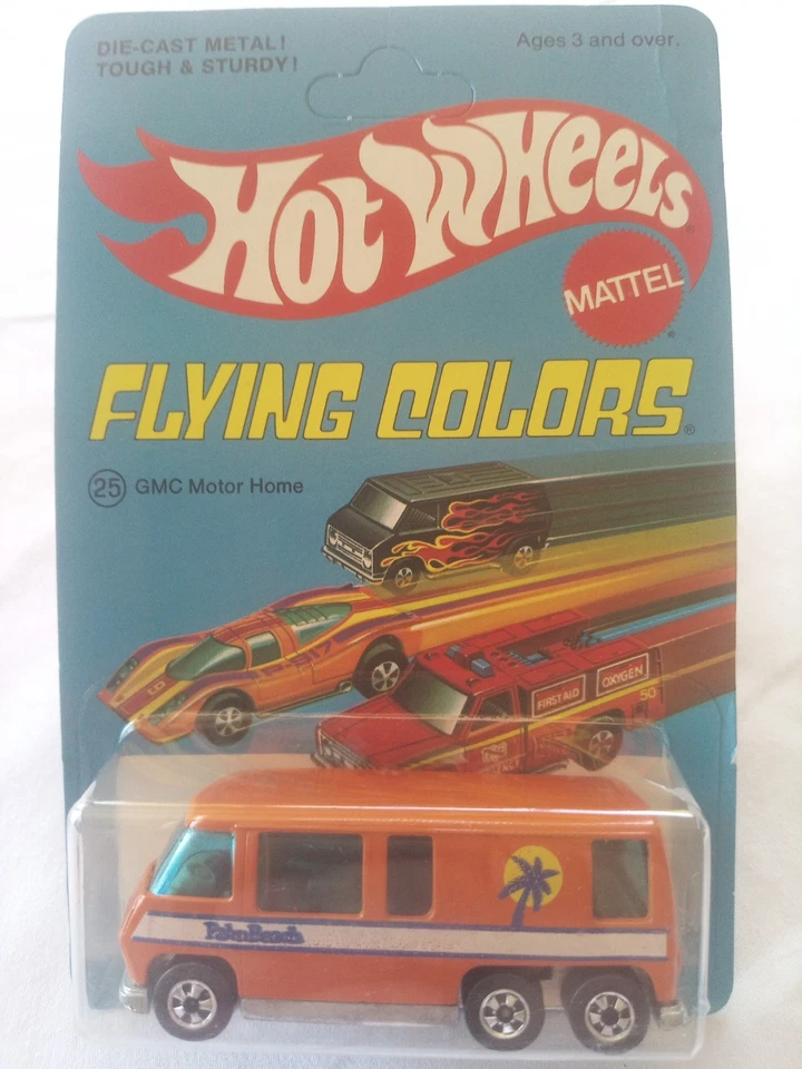 Винтажный 1976 оранжевый летающие цвета GMC автодом Hot Wheels нераспечатанный неперфорированный - Изображение 4 из 4