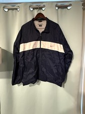 Nike Jacket Full Zip Mens XL Blue White Lined Trekking Long Sleeve Pocket