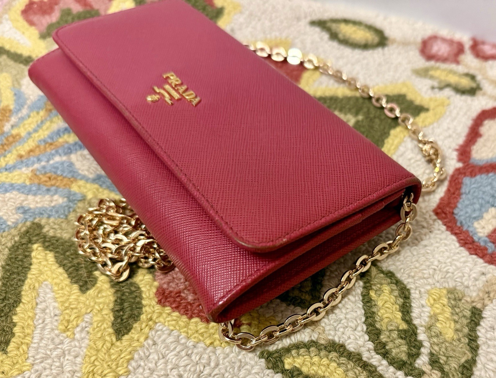 PRADA Peonia Feminine Saffiano Leather Long Flap Bifold W/ Added Crossbody thumbnail 6