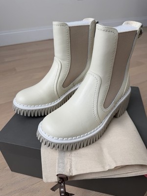 4CCCCEES Plita Cella Ivory Leather Velvet Lining Boots EU Size 36 NIB