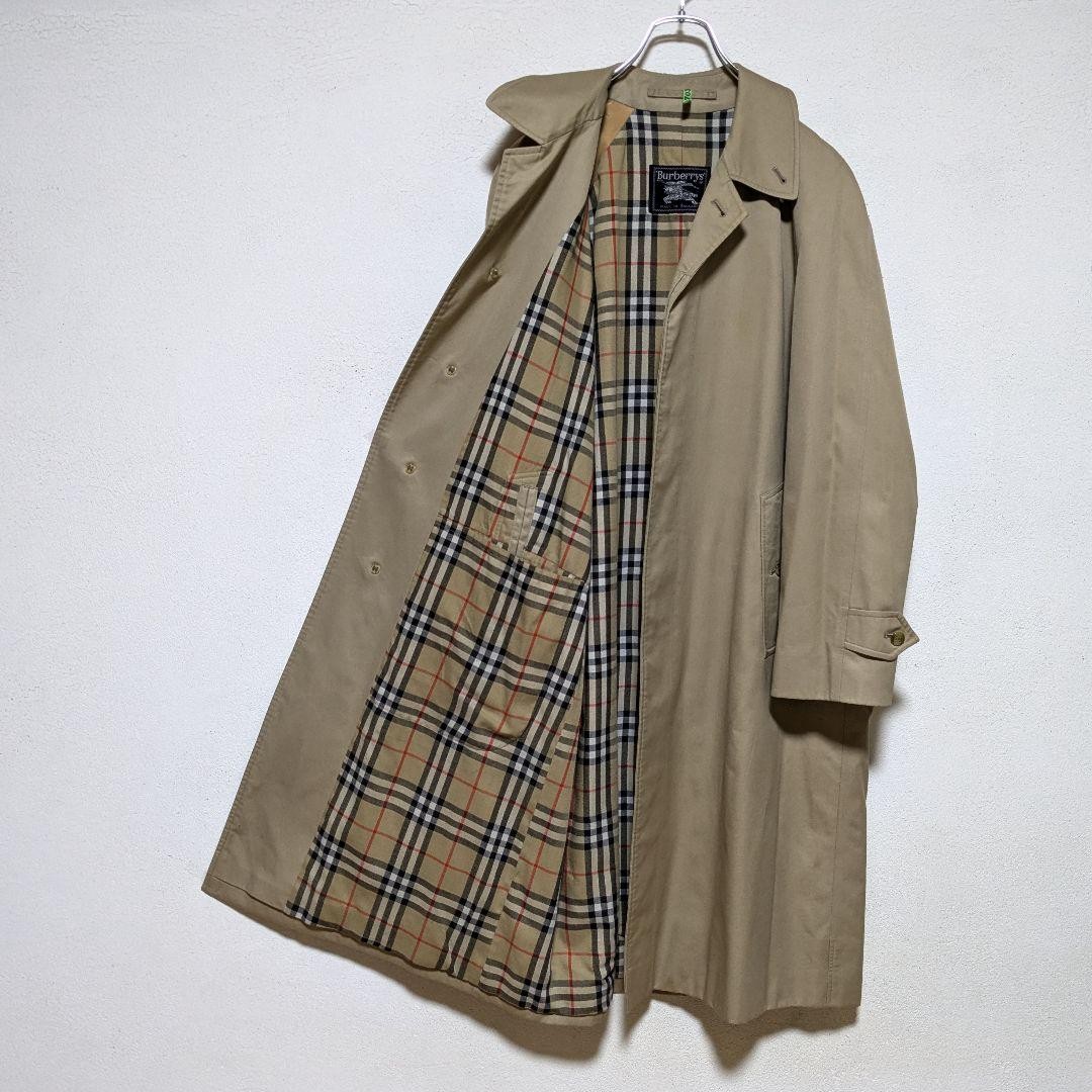 Burberry Vintage 90s Balmacaan Coat Made in England Nova Check Beige Size M thumbnail 16