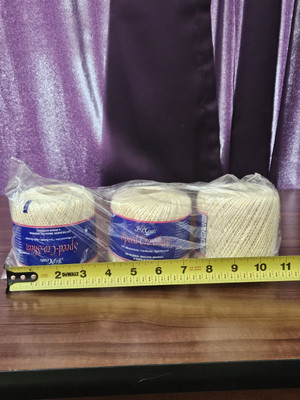 J & P Coats Speed-Cro-Sheen Cross-stitch Cotton Thread Vanilla. 3 Pk NEW