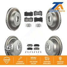 Coated Brake Rotor & Semi-Metallic Pad Front Rear Kit For Chevrolet Colorado GMC