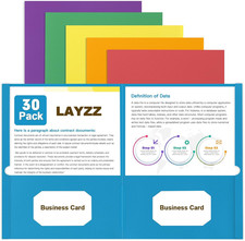 Folders with Pockets, 30 Pack Paper Pocket Folders, 2 Pocket File folders Fits