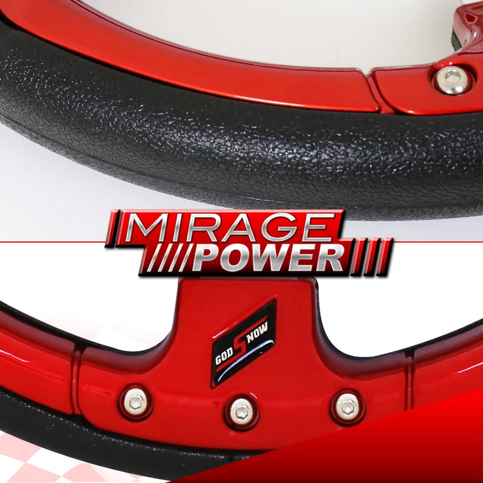 Silver Slim Quick Release + Godsnow 320mm 6 Bolt Red Fusion Style Steering Wheel - Изображение 3 из 4