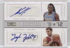 2012 Panini National Treasures Gold /25 Kenneth Faried Tyler Zeller #26 Auto 0c3