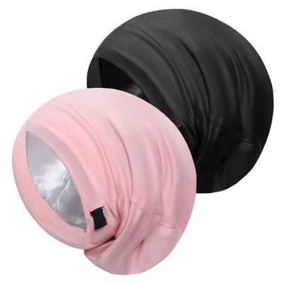 2 Pcs Satin Lined Bonnets Sleep Cap Adjustable Hair Wrap Beanies Hat for Wome...