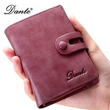 Wallet Ladies Bifold Short Genuine Leather Purple