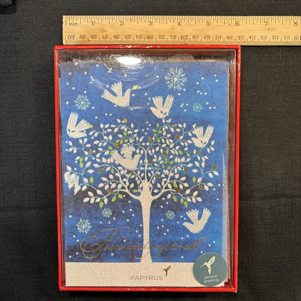 Tarjetas de Navidad de papiro, paquete de 14 Foto 3 de 4