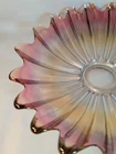 Vtg Federal Glass Celestial Iridescent Marigold/Purple Edge Dish 9" 1970's Retro