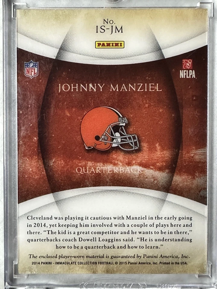 /10 Rookie - 2014 Immaculate Collection - Johnny Manziel - Two Color Patch - Image 3 of 3